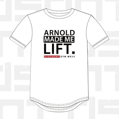 Performance Tee - Arnold Made Me Lift - White