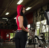 Ladies' Sleeveless Tune Out Hoodie Red - CROP