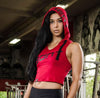 Ladies' Sleeveless Tune Out Hoodie Red - CROP