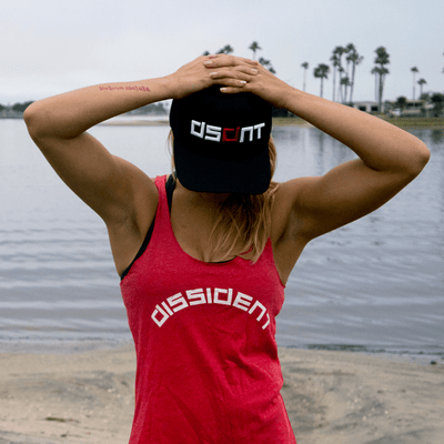 XTENFIT - Dissident Gym Wear Ladies Red Racer Tank