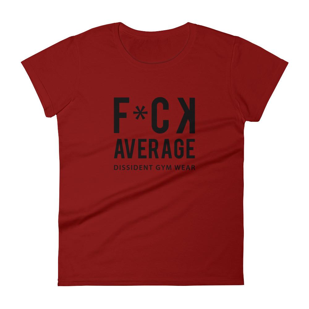 Women's short sleeve t-shirt - F*CK AVERAGE - Red