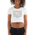 Never Give Up Crop Tee White