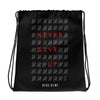 Never Give Up. Never Quit. Drawstring bag