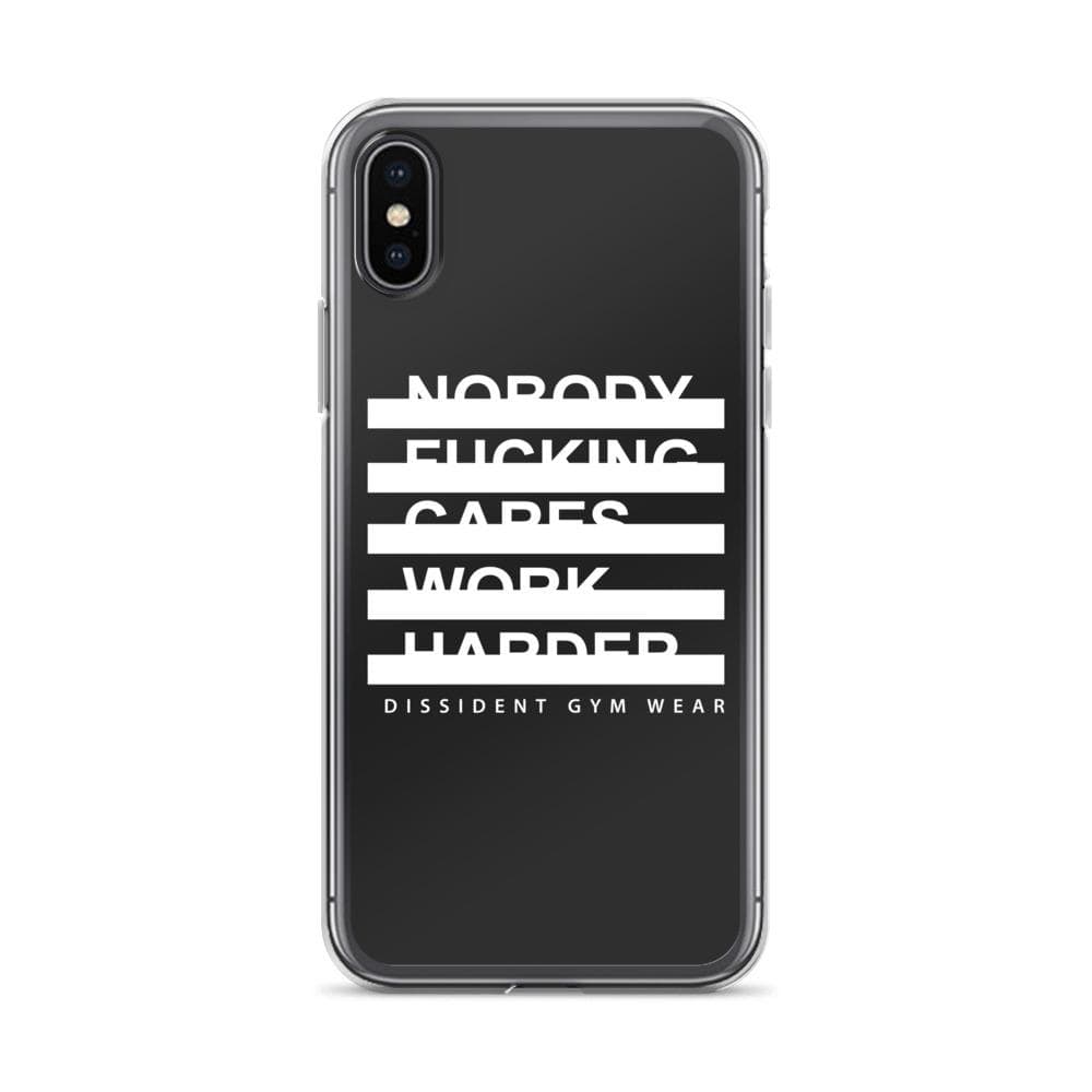 Nobody F#cking Cares Work Harder iPhone Case