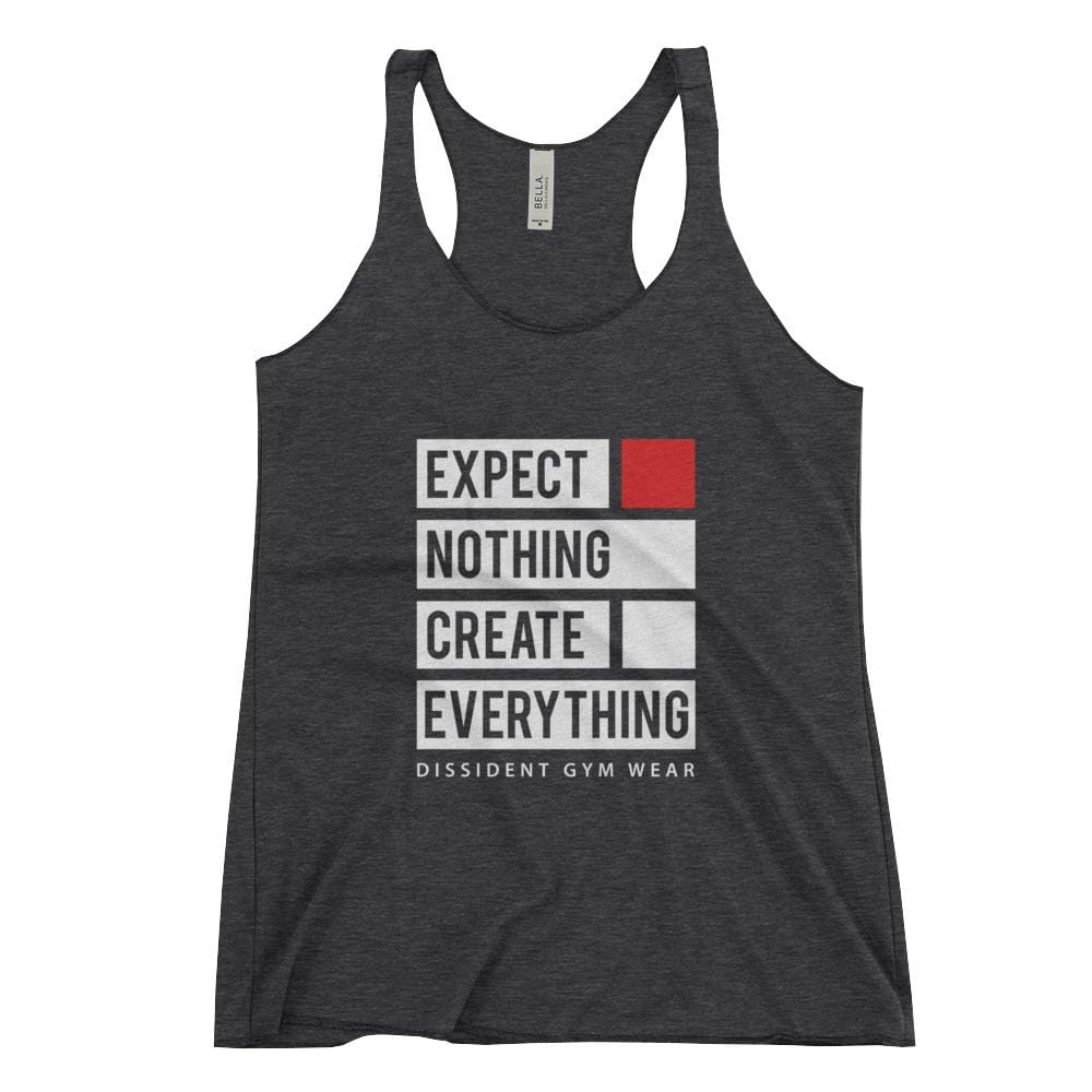 Expect Nothing Create Everything Racerback Tank Black