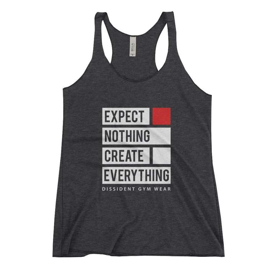 Expect Nothing Create Everything Racerback Tank Black