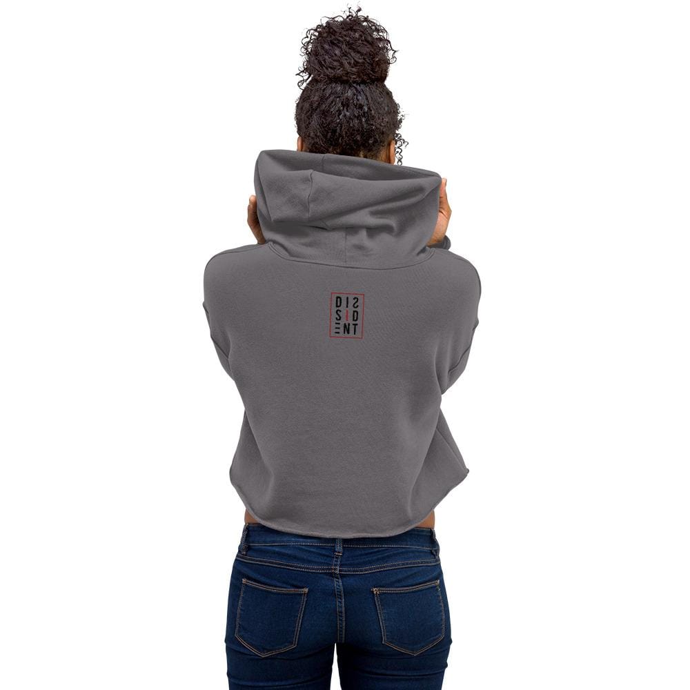 Never Give Up Crop Hoodie Grey