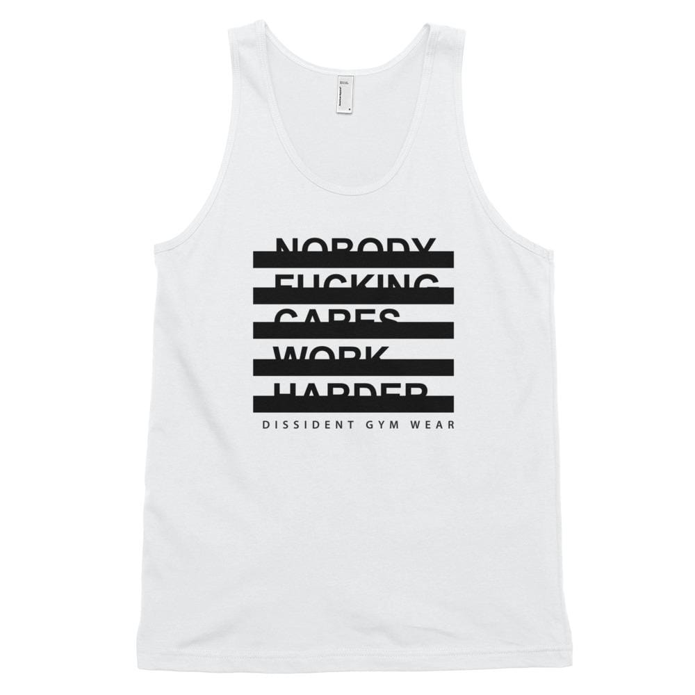 Men's Nobody F#cking Cares Work Harder Classic Tank Top