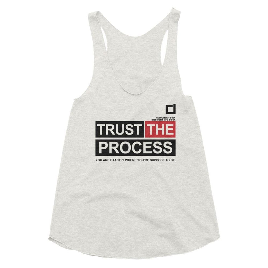 Ladies Trust The Process Tri-Blend Racer back Tank